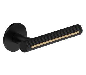 Klamka z okrągłym szyldem Metal-Bud Eleganza / Elegant - czarny mat ze złotą wstawką