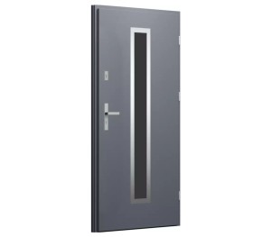 Drzwi zewnętrzne Wikęd BASIC 3.0 Przeszklone Antracyt 90