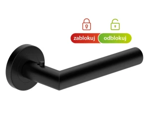 Klamka z okrągłym szyldem Metal-Bud Nova Click Smart - czarny mat